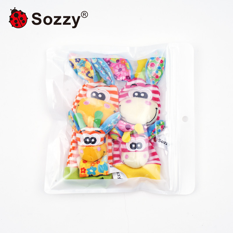 Sozzy nuevo azul bebé regalo sonajero reloj correa de muñeca Bell calcetines correa de muñeca bebé juguetes de educación temprana
