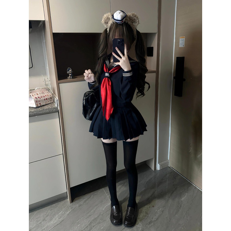 Jk Uniform Set Genuine Original Japanese Style Academy Basic Model不良青三本 Sailor Uniform Middle Uniform