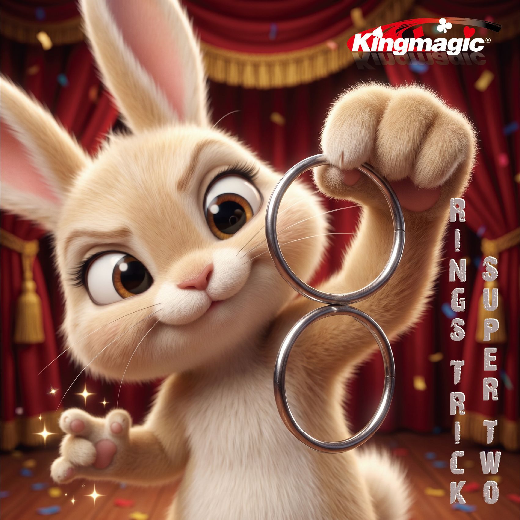 Super Double Ring Magic Ring, Blow-Away Spinning Kingmagic Magic Props Children's Holiday Toys Wholesale