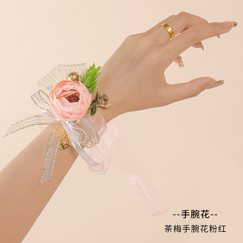 新しい花嫁の手首の花の高級感の花嫁の姉妹団の手の花の手は結婚式の結婚のブレスレットのお祝いの用品を飾ります。|undefined