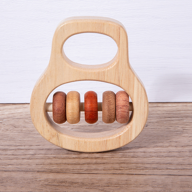 Bebé de madera sonajero juguete bebé de un mes de edad bebé calmante pequeño sonajero molar mordedura agarre regalo de entrenamiento