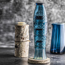 堆叠水杯创意礼物锦鲤透明玻璃杯子泡茶居家用套装果汁杯四只装