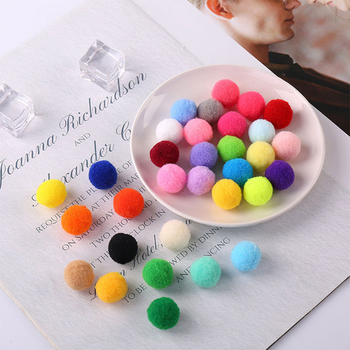Colorful High-Elastic Wool Balls Handmade DIY Fuzzy Balls Garment Accessories Children's Toys Accessories Wool Balls Wholesale