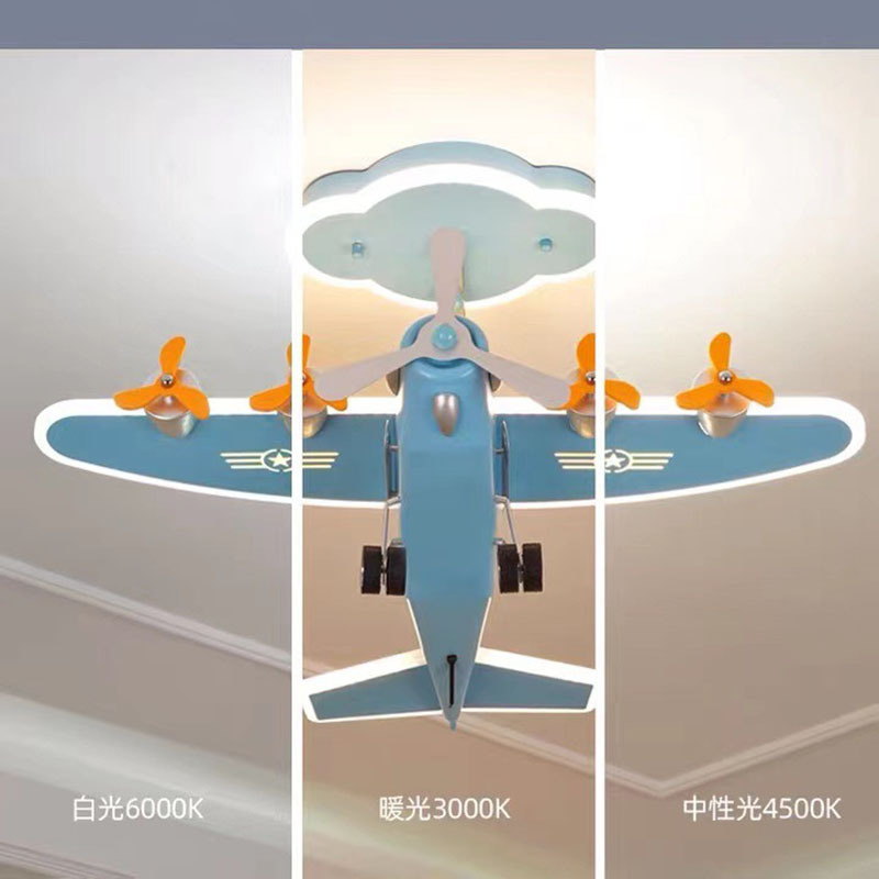 Creativo LED aviones Luz de techo de la habitación de los niños niño dormitorio luz sala de dibujos animados simple nórdico protección ocular lámparas
