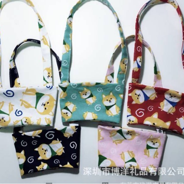 热销帆布杯套 饮料杯套 牛仔布手提杯套 奶茶咖啡杯套  出台湾