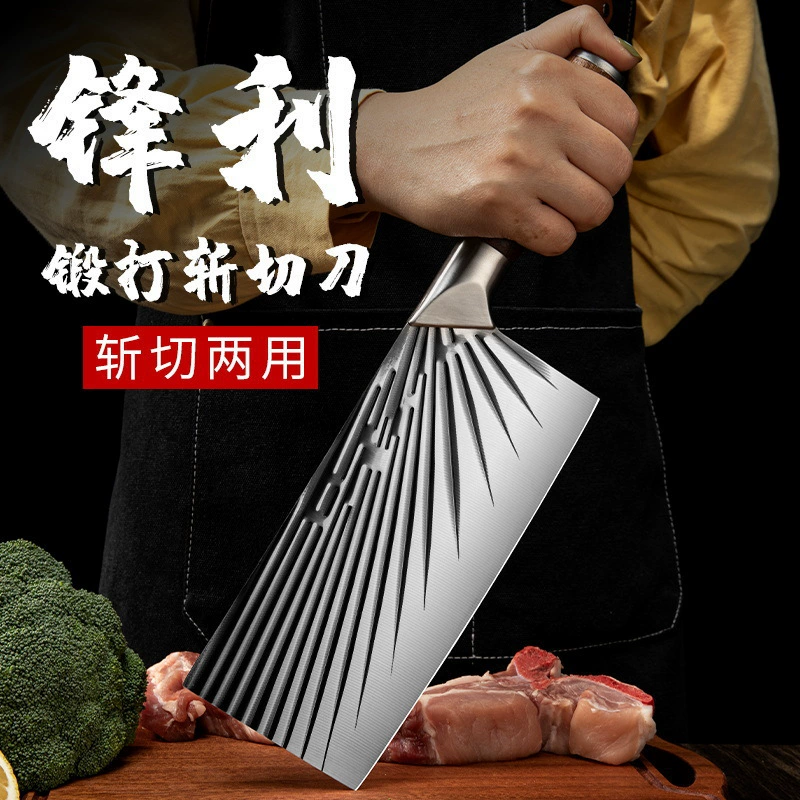 Кухонный нож, кованый, с деревянной ручкой, острый нож для мяса и овощей, ручной ковки, кухонный бытовой кухонный нож