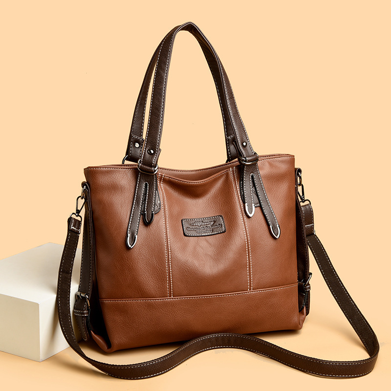 European and American Retro Women's Bags, New Tote Bags for Women, Large Capacity Shoulder Bags, Large Handbags, Popular Models for Middle-Aged Women
