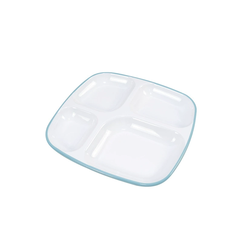 Metamine four-grid six-grid dining plate plastic fast food plate imitation porcelain school canteen canteen fast food special tableware