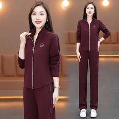 2025春季新款女式运动长袖POLO领透气健身房训练休闲套装三件套
