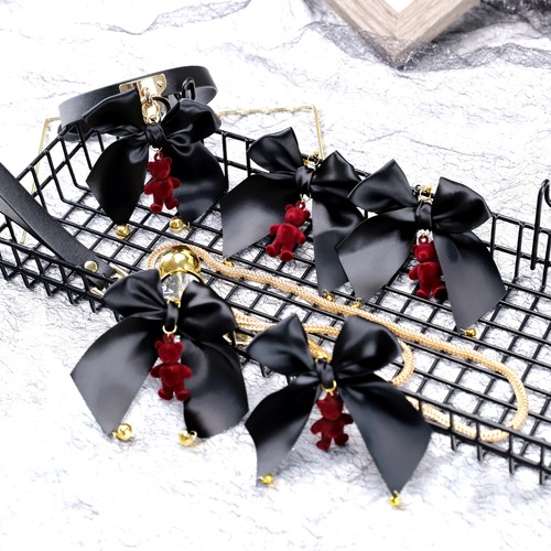 Bear-themed set SM sex toys, nipple clamps, anal plugs, collar, vaginal clamps, couples' sex items, bells, bowknots, anal plugs