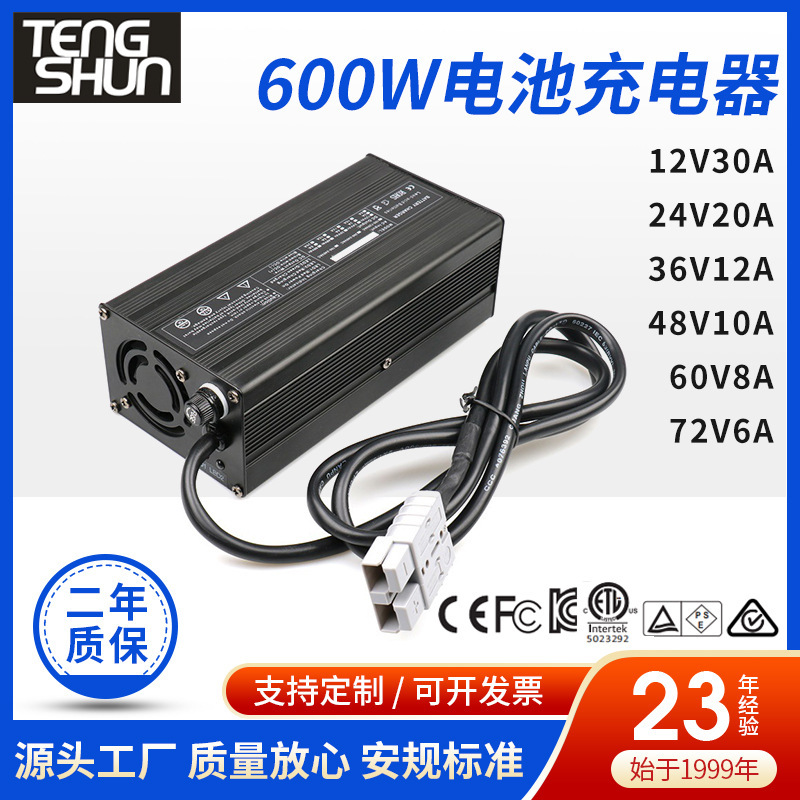 Foreign Trade Lead-Acid Lithium Battery Charger for Forklifts, Sightseeing Vehicles, Rvs, Outdoor Mobile Power Supplies, Large-Capacity Battery Charging