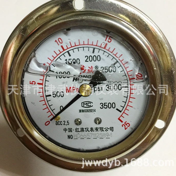 红旗压力表天津轴向耐震压力表油液压表YTN-60