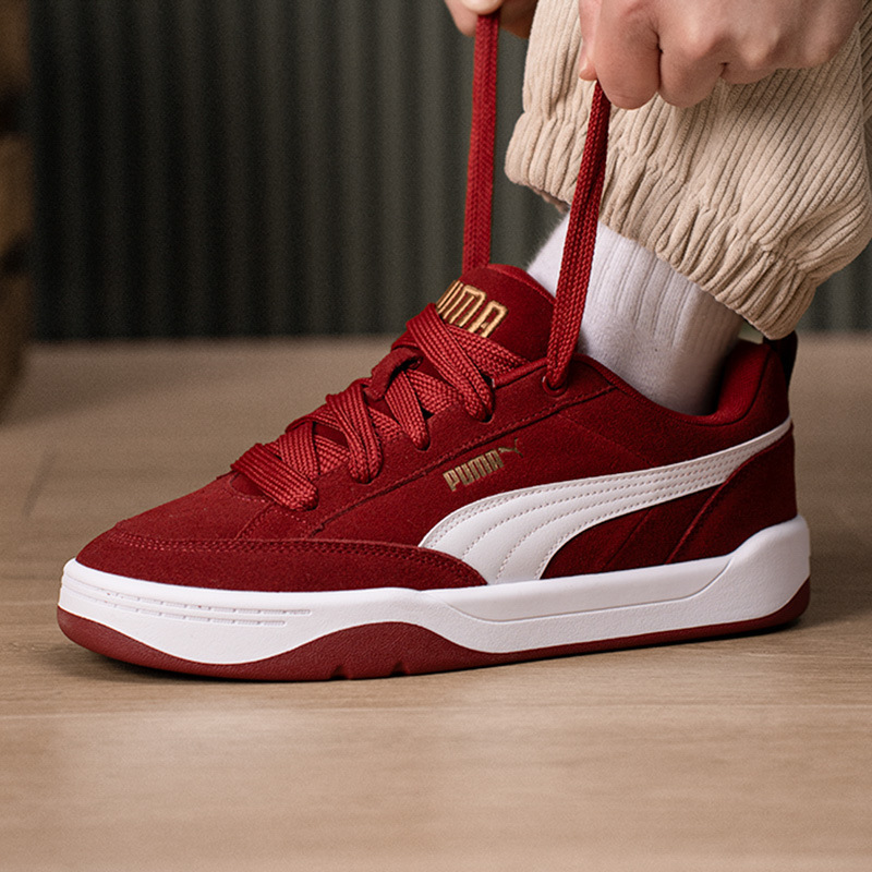 【Original label and box】Pure original PM red sneakers with thick soles, LIFESTYLE casual white shoes for men and women, branded sneakers