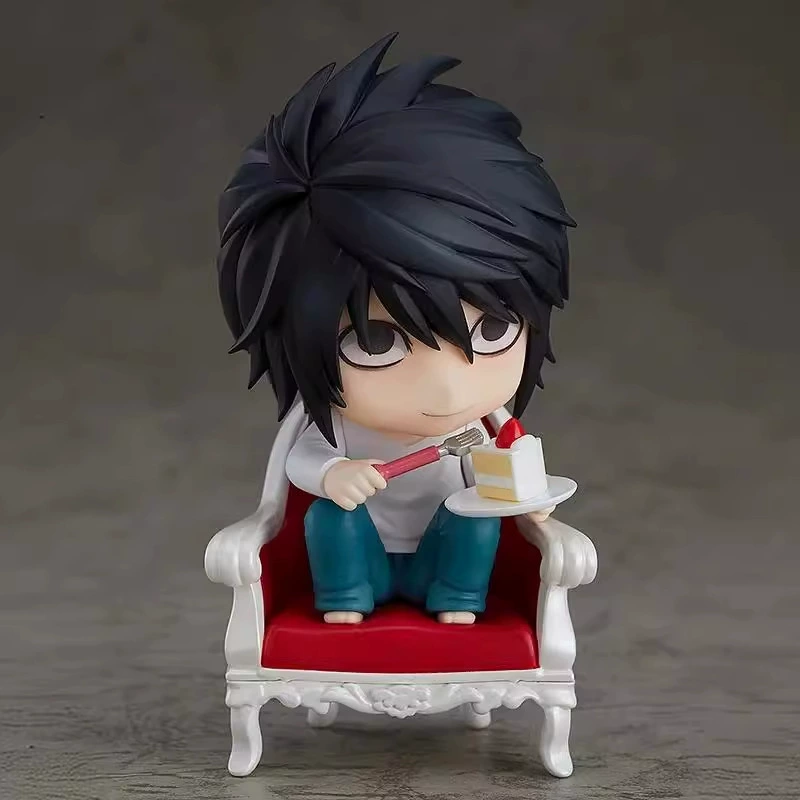 Q-version Death Note L figure, clay movable face & hand, boxed, 10 cm collectible