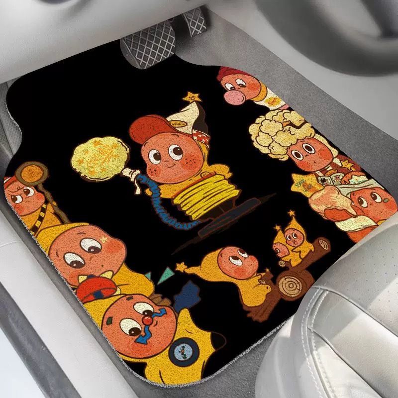 Star People Car Floor Mat Decoration, Dirt-Resistant Dust-Removing Foot Mat, Wear-Resistant Easy-To-Wash Wire Loop Mat, Self-Cut Car Interior Accessories