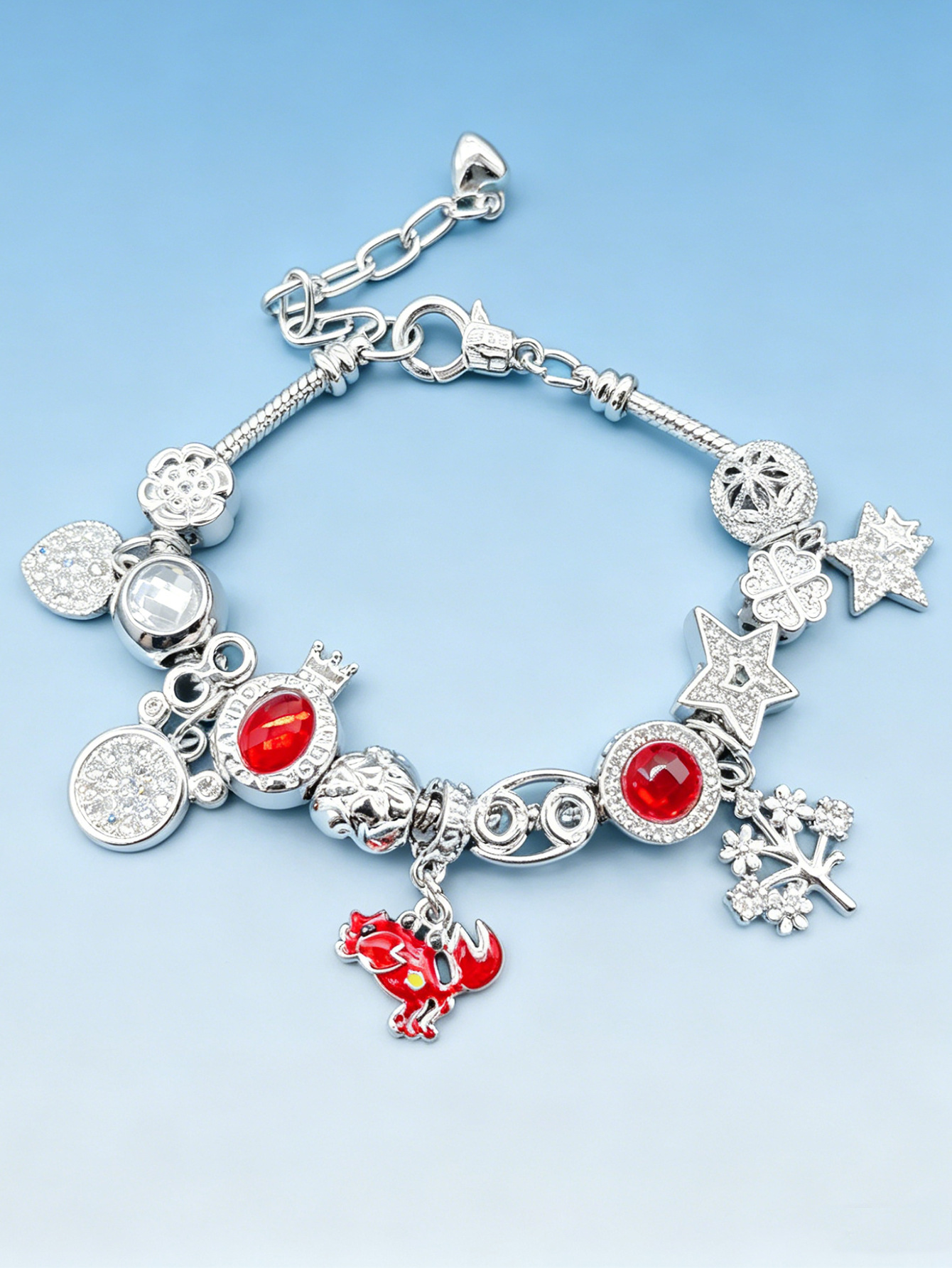 Brazalete Panjia DIY doce signos Brazalete diamante amor pentagramas árbol de la vida cuatro hojas joyas de moda