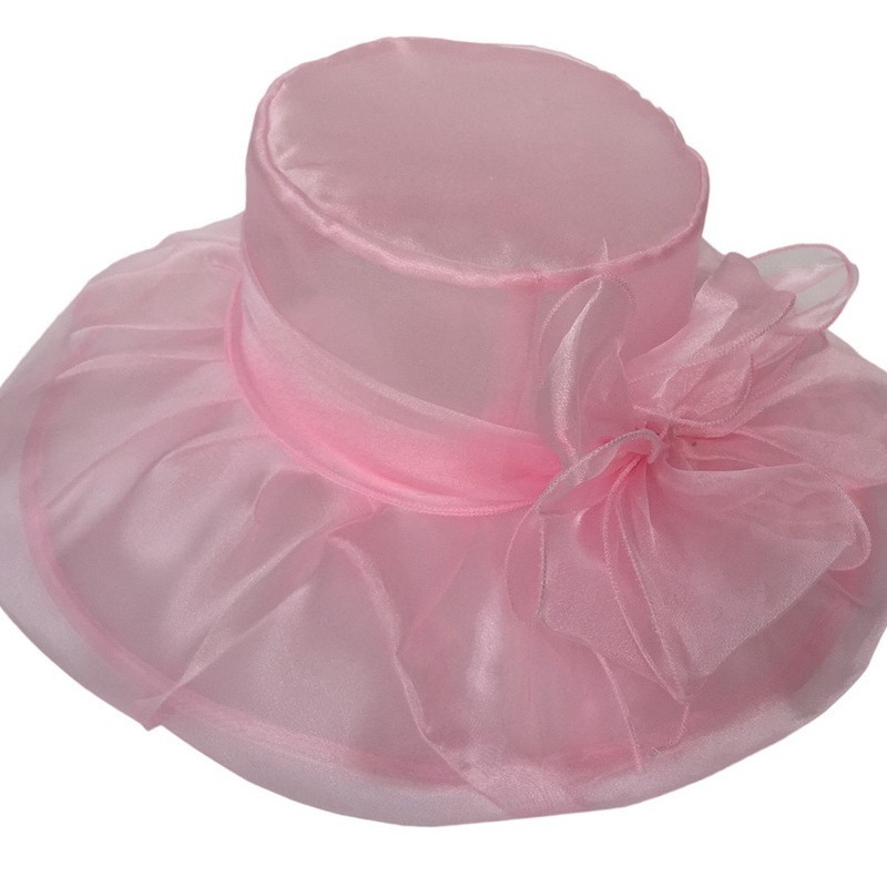 Mesh Hat, European and American Summer New Organza Large Brim Sunshade Hat, Foldable and UV Resistant Beach Top Hat for Women_voghion.com