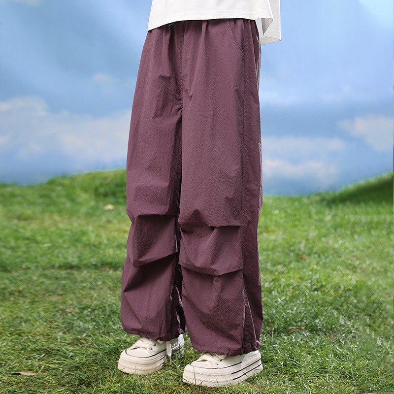 Trendy Girls' Pants 2026 New Summer Children's Clothing Boys' Straight Pants Loose Cargo Pants Children's Wide-Leg Anti-Mosquito Pants
