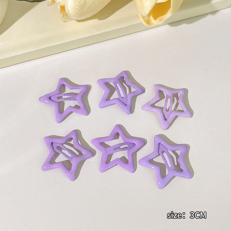 Crema de dopamina serie horquilla flequillo estrella clip para el cabello tocado simple y2k accesorios redondos para el cabello tocado al por mayor