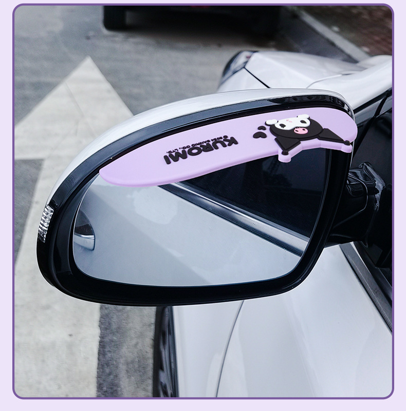 Kuromi Rearview Mirror Rain Eyebrow, Universal Rainproof Visor