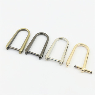 Luggage handbag hardware accessories accessories light gold 6 points inner diameter 2cm detachable screw D Buckle U sub-screw D Buckle