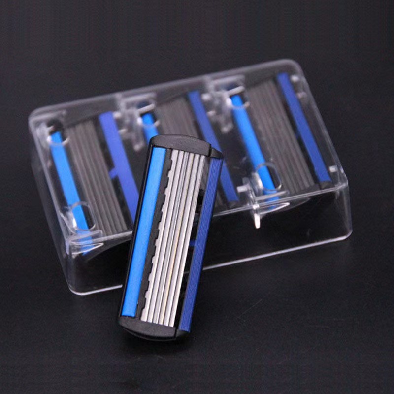 Wholesale 6-Layer Blade Manual Razor, Three-Blade Shaving Razor, Face and Leg Hair Trimmer, Cross-Border Foreign Trade