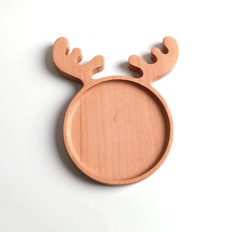 Agente de alto valor facial ins viento hogar plato de beech alimentos suplementarios para niños plato de comida de madera bandeja de animales de madera