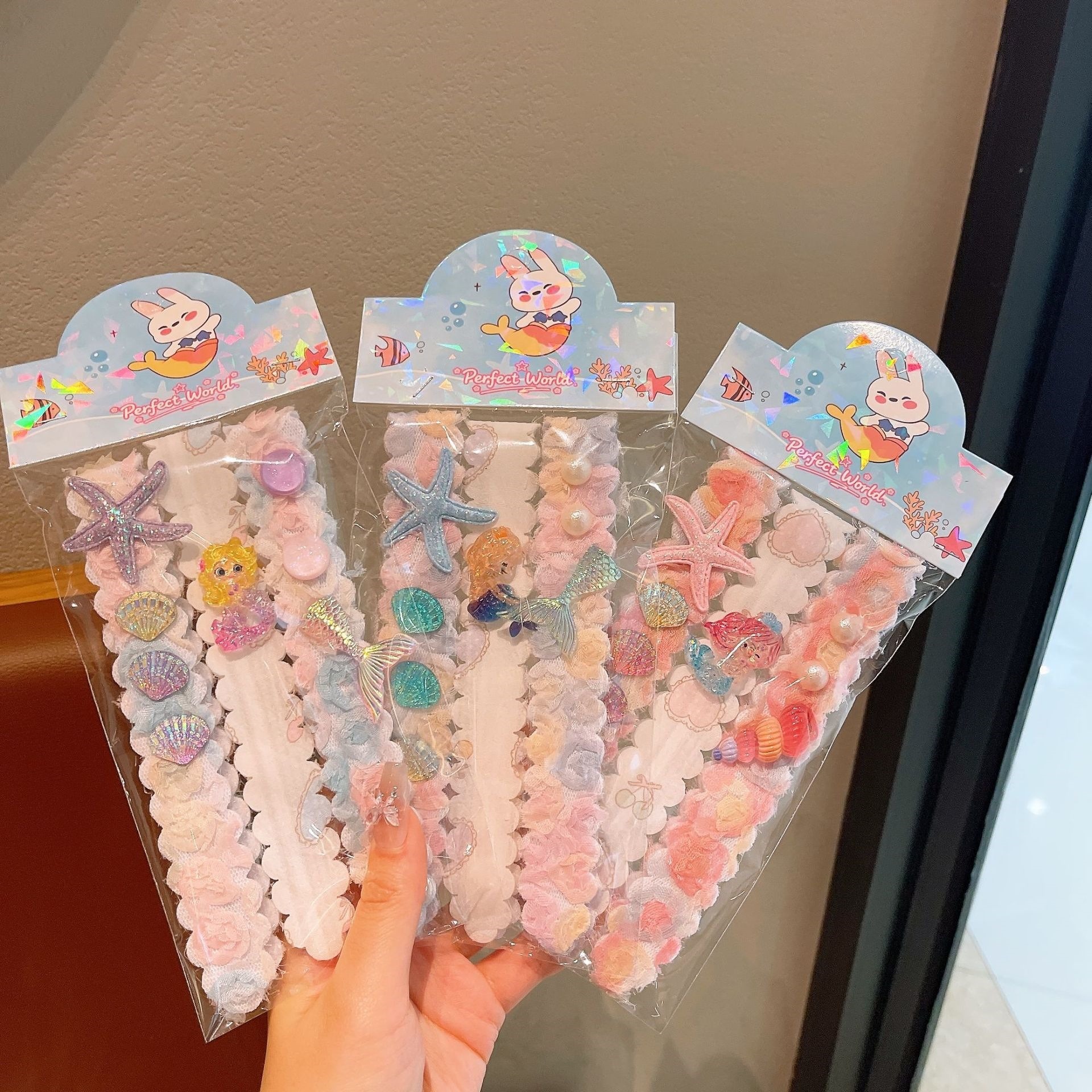 Niños marinos velcro niñas clip de cabello baby peupee pegatina tocado pegatina para el cabello niñas correa de cabello