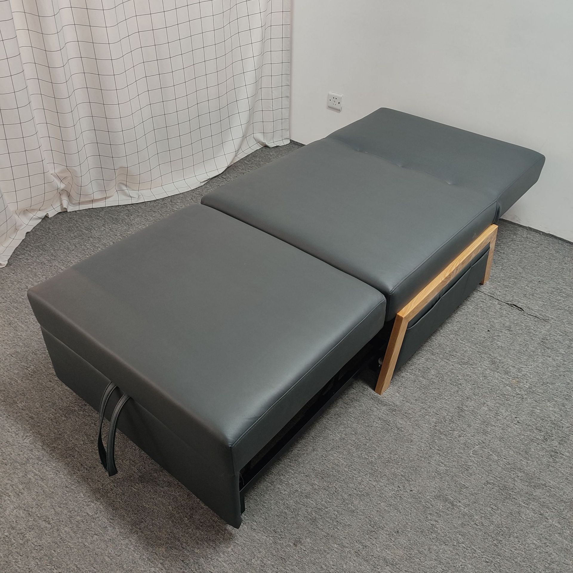 Sofá cama multifuncional de una sola persona para casa pequeña balcón sala de estar almuerzo sin lavar tela de tecnología de peinado telescópico image 3