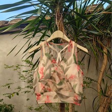 轻盈网纱速干印花透气亲肤健身瑜伽跑步无袖罩衣夏季女（不含内衬