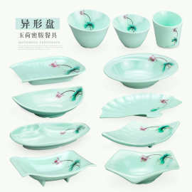 密胺仿瓷异形烧烤火锅盘餐具酒店异形碗异形盘特色饭店凉菜盘子