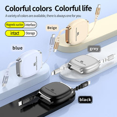 双typec口PD100W快充车载伸缩线适用iPhone16手机车机互联carplay