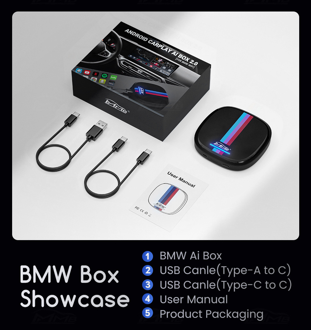 Cross-Border Exclusive Supply of Bm Wireless Carplay Ai Box Car Gps 8+128g Android System Video Conversion Box