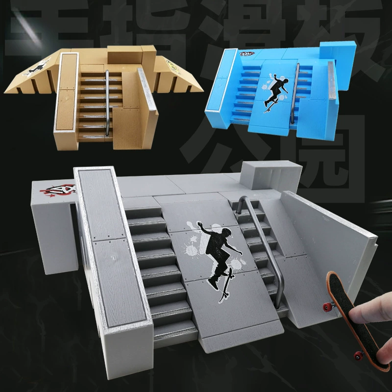 Трансграничный Детский скейтборд площадка Парк реквизит настольные игрушки пальцы скейтборд реквизит