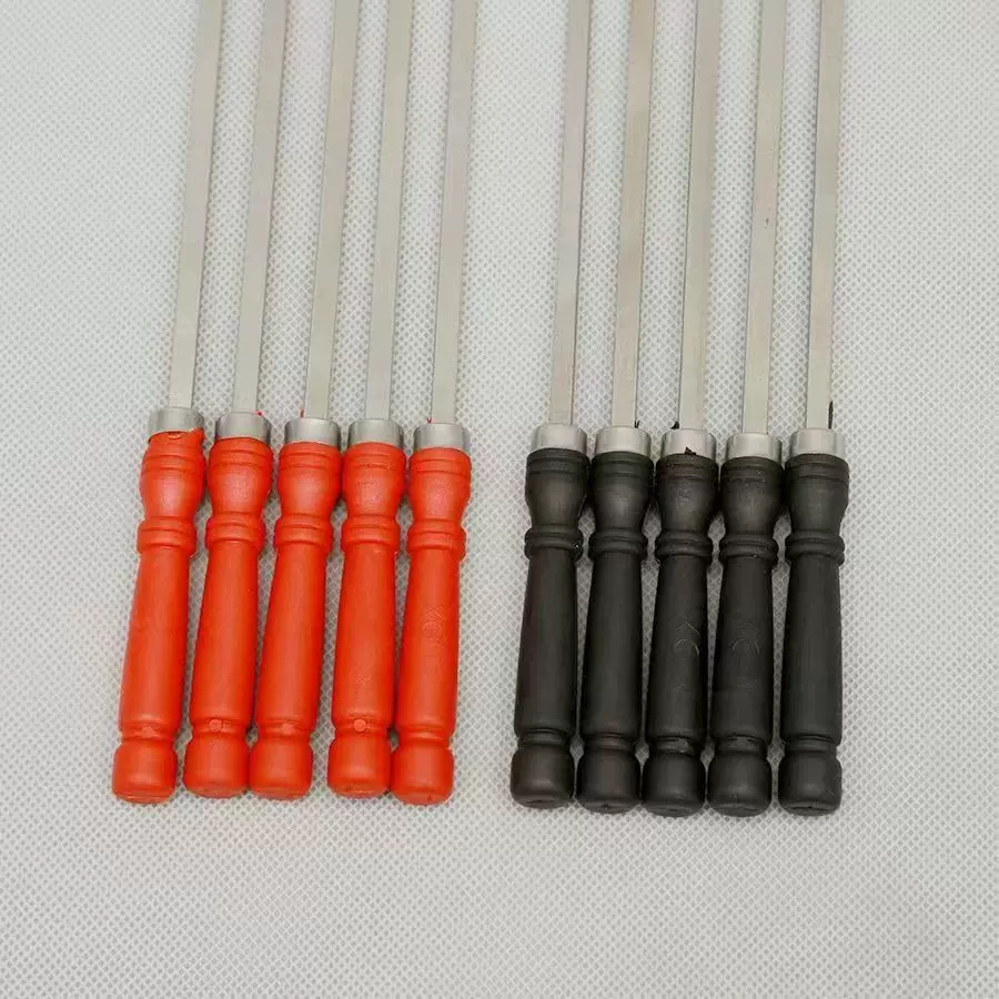 不锈钢扁签加厚大号户外烧烤羊肉串烤肉签子钢签铁签配件工具