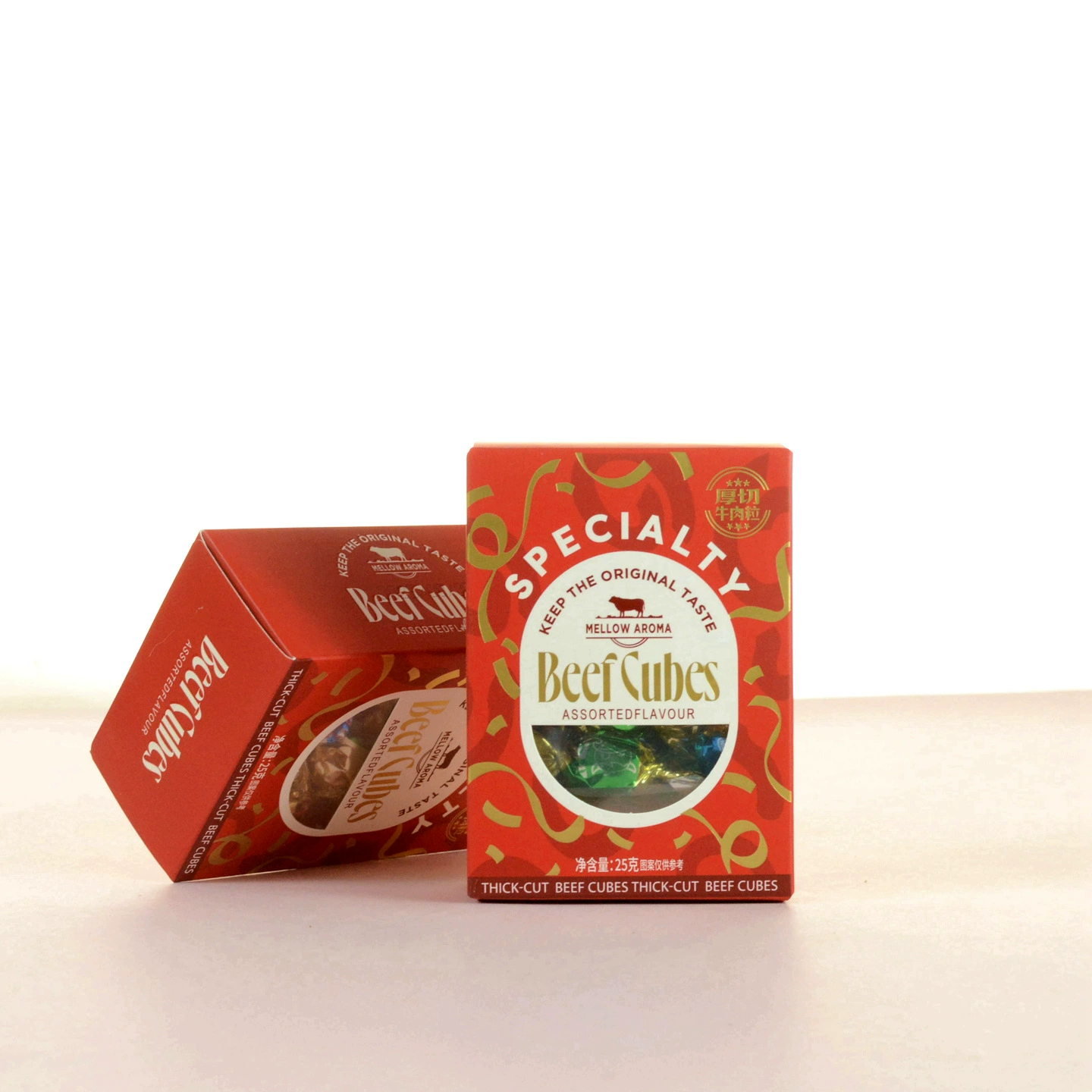 Кубики говядины Weikouai (разные вкусы), подарок на свадьбу и день рождения, закуски, красные, 25 г/примерно 10 штук