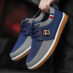 Old Beijing style cloth shoes for men, unisex versatile work shoes, casual platform shoes for men, laced casual canvas shoes, plus size cross-border