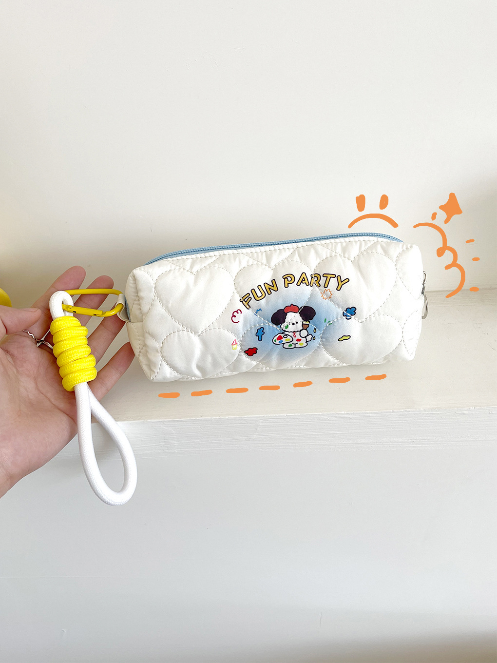 Amazon transfronterizo suministro de dibujos animados lindo de impresión caja de lápices de gran capacidad de papelería estudiante bolsa de almacenamiento de maquillaje bolsa al por mayor