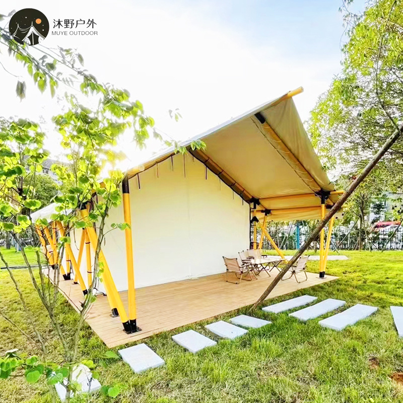 Muye tienda de campaña de lujo al aire libre Hotel de doble capa a prueba de lluvia a prueba de fuego área escénica techo tienda del hotel