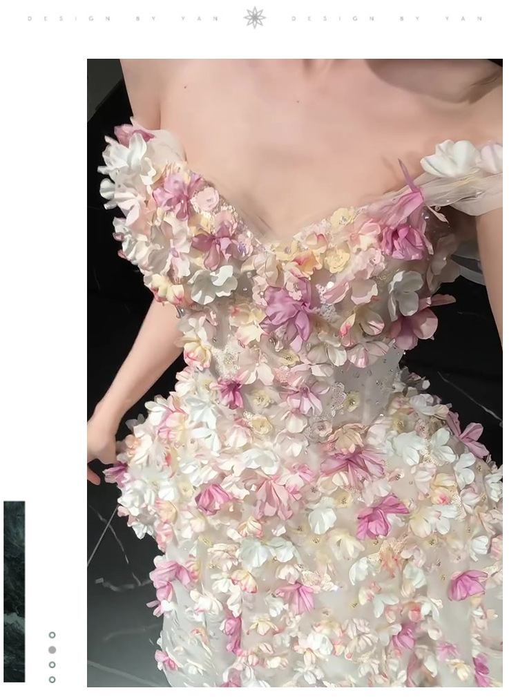 Đầm cưới dạ hội ôm body tay dài chất liệu lưới bóng phong cách châu Âu — Màu champagne chi tiết 7