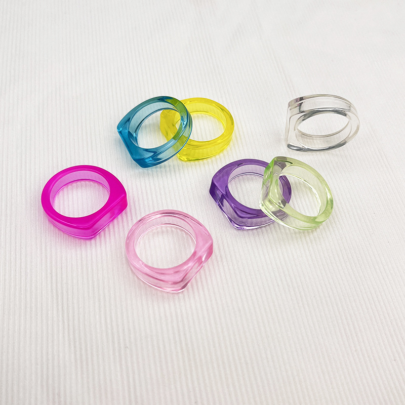 Minimalist Resin Index Finger Ring Fashion Transparent Colorful Ring Holder Unisex Trendy Jewelry Ring Base Minimalist Resin Index Finger Ring Fashion Transparent Colorful Ring Holder Unisex Trendy Jewelry Ring Base