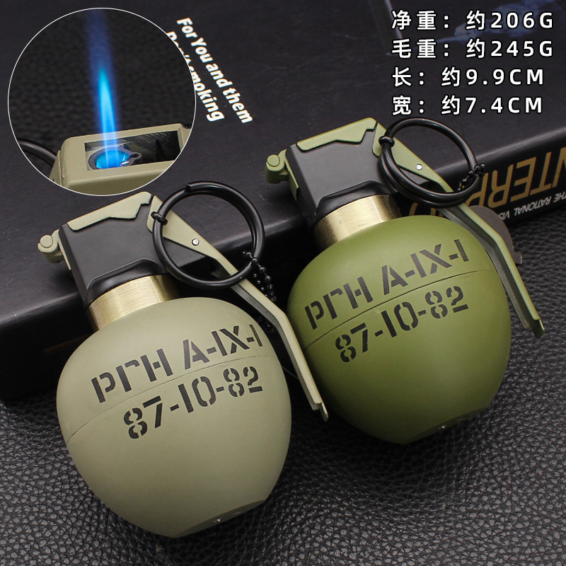 Zhonglong creativo inflable directo encendedor a prueba de viento llama roja adornos personales tabaco de metal al aire libre al por mayor