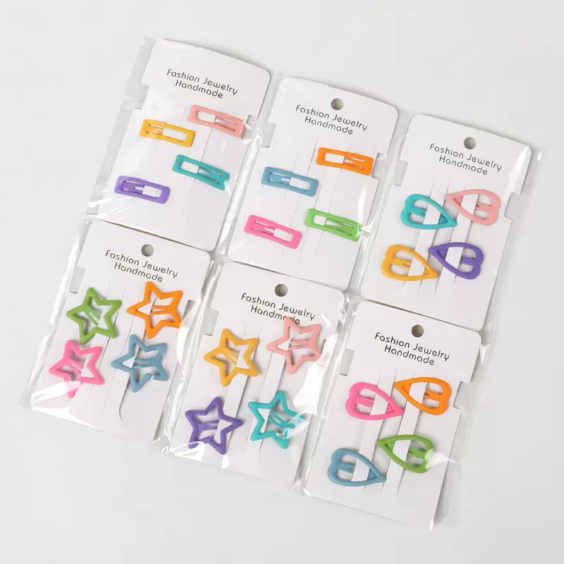 磨砂糖果色可爱小号发夹儿童五角星侧边刘海夹子发卡女童碎发bb夹