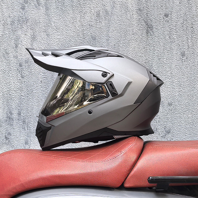 Cascos de Motocicleta Transfronterizos, Cascos de Carretera, Cascos de Una Sola Lente para Hombres y Mujeres, Cascos Integrales de Rally para Carretera y Todoterreno, Cascos para Viajes de Larga Distancia en Motocicleta