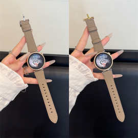 荔枝纹牛皮表带适用于华为watch8910/GT4/GT5/Fit3表带荣耀表带