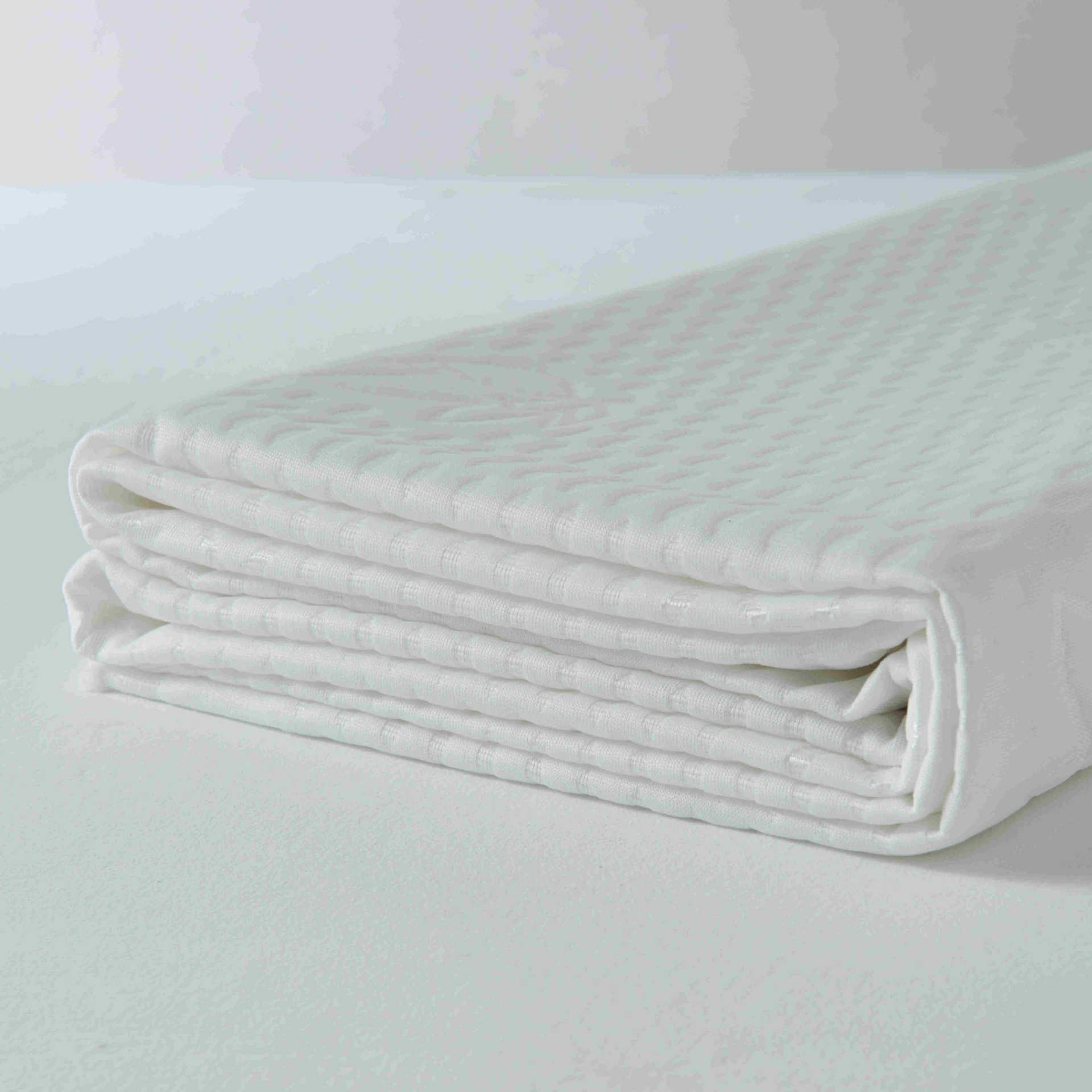 Blanco unilateral tejido Jacquard tela de colchón tela de punto ancho tela de lana abrasiva ropa de cama tela textil