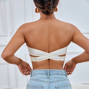 European and American Amazon Temu Shein Same Style Cross-Border Popular Strapless Bra Cross Side Buckle Intimates for Women