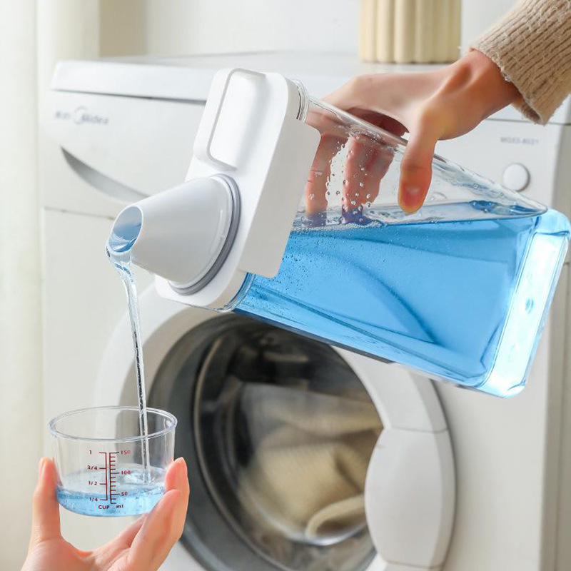 Laundry Powder Moisture-proof Storage Jar Transparent Grain Sealed Jar PET Laundry Detergent Sub-package Jar with Measuring Cup