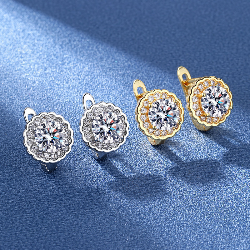 earrings with zircon