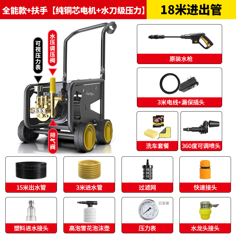 黑猫启辰高压洗车机家用220v高压清洗机洗车神器跨境批发2025新款|undefined